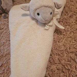 Pottery Barn Kids Cream and Gray Lamb Blanket